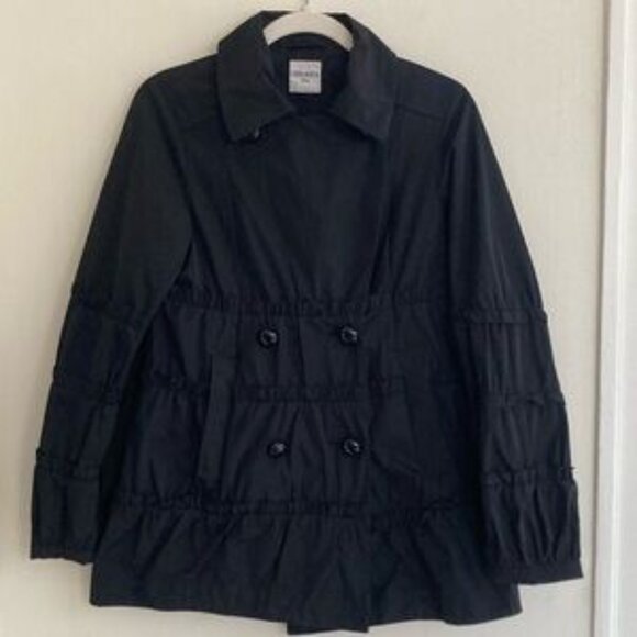 Cinzia Rocca Due Witchy Chic Whimsigoth Tired Ruffled Short Rain Coat Size 2 - Picture 12 of 12